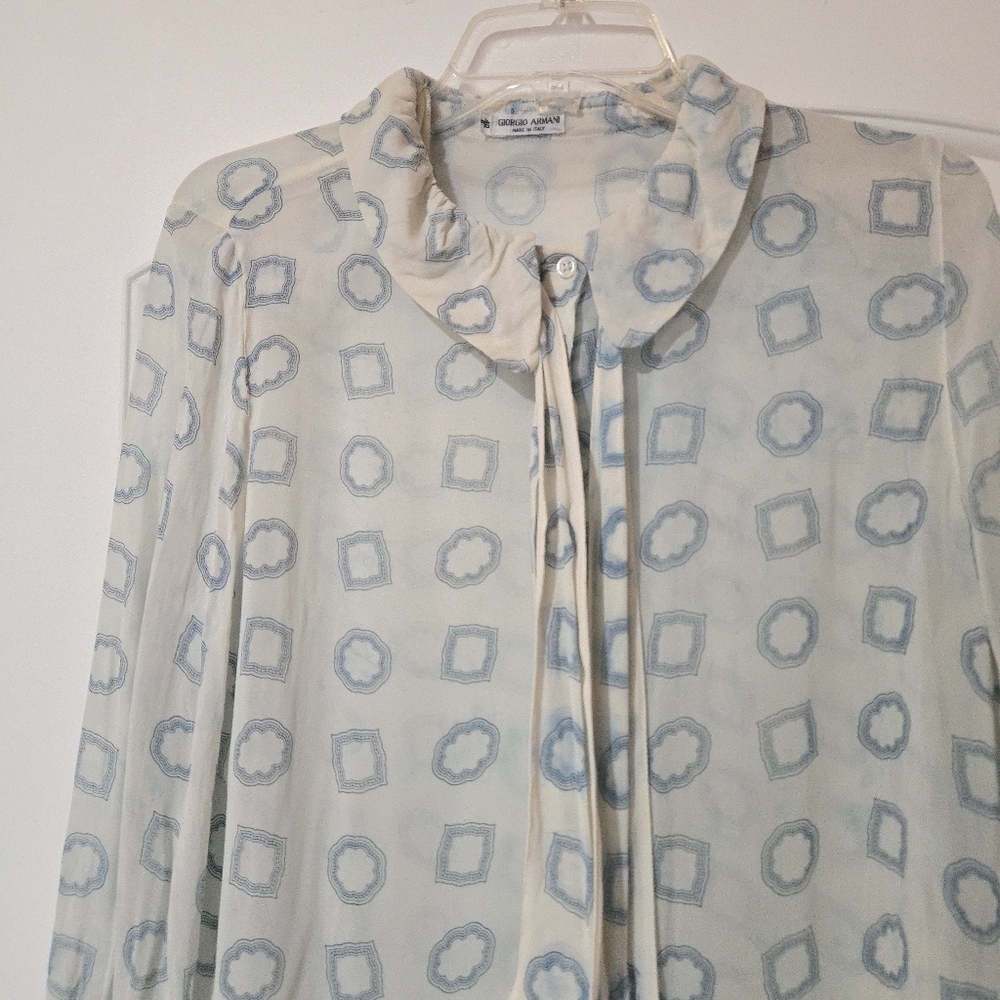 Vintage Giorgio Armani Sheer Blouse, SIZE 6 - Picture 2 of 16